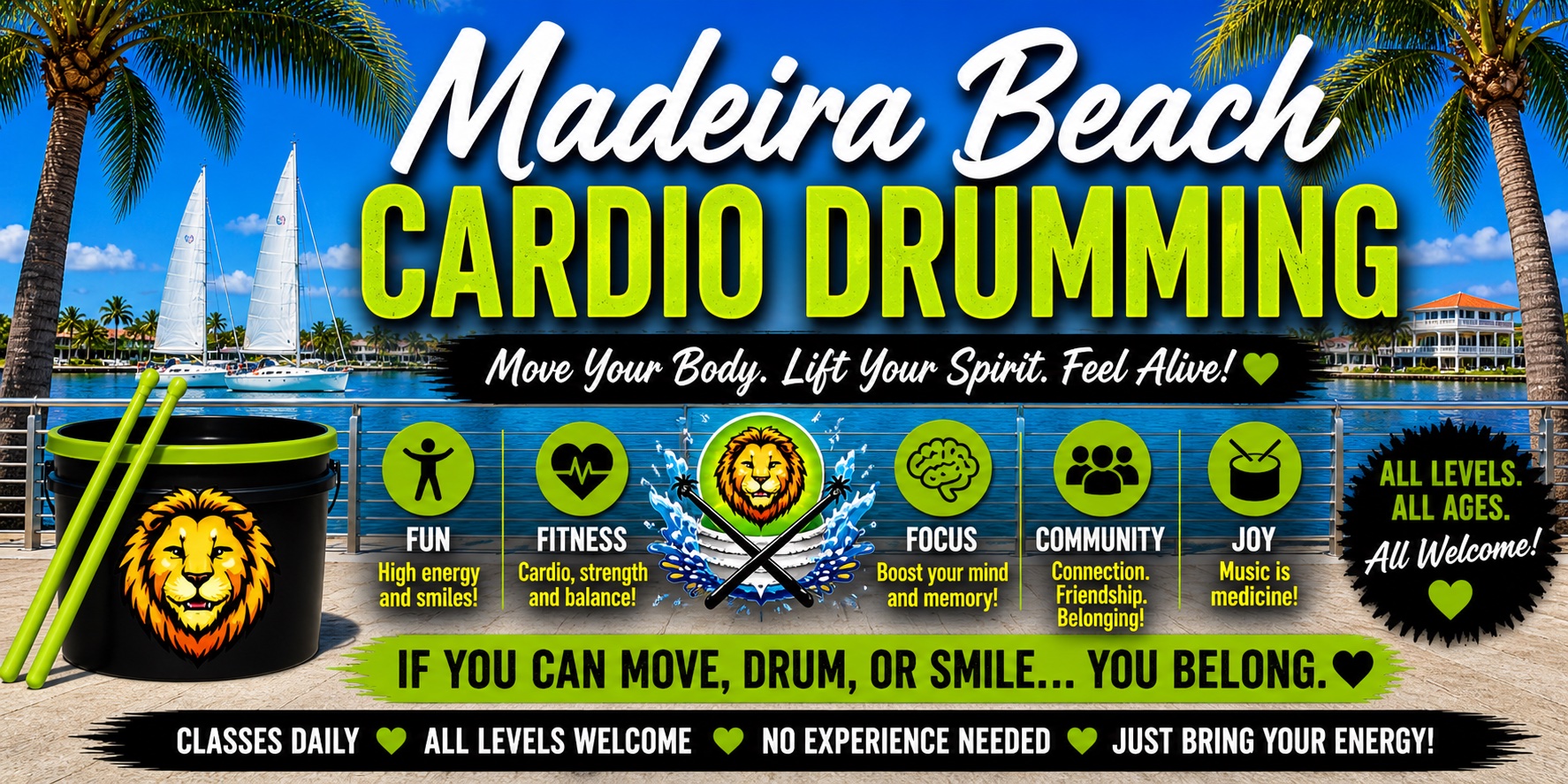 Madeira Beach Cardio Drumming — Move Your Body. Lift Your Spirit. Feel Alive!